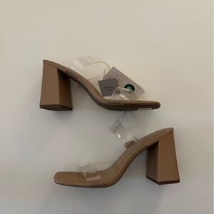 A New Day Clear Block Heel Sandals. Size 9. NWT